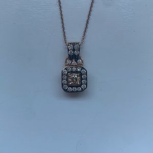 White diamond and chocolate diamond necklace